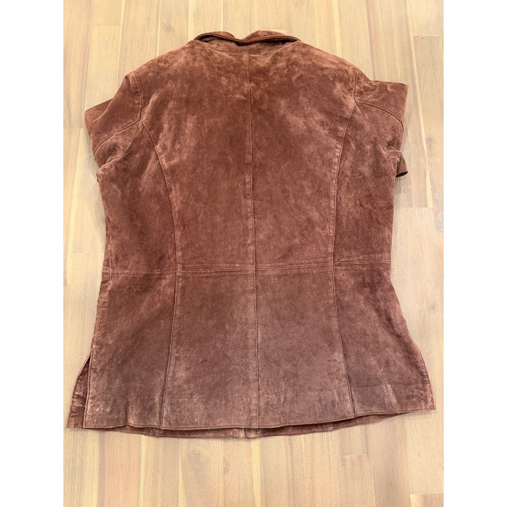 Coldwater Creek Womens Brown Suede Leather Zip Front Jacket Size L - Picture 2 of 6